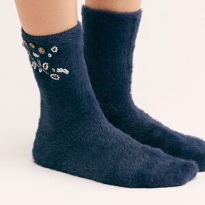 New Free People Navy Ice Princess Socks B-1265 B-1266